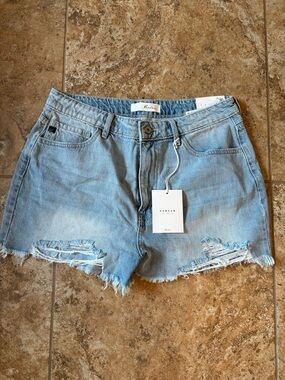 KanCan Light Wash Distressed Denim Cutoff Shorts